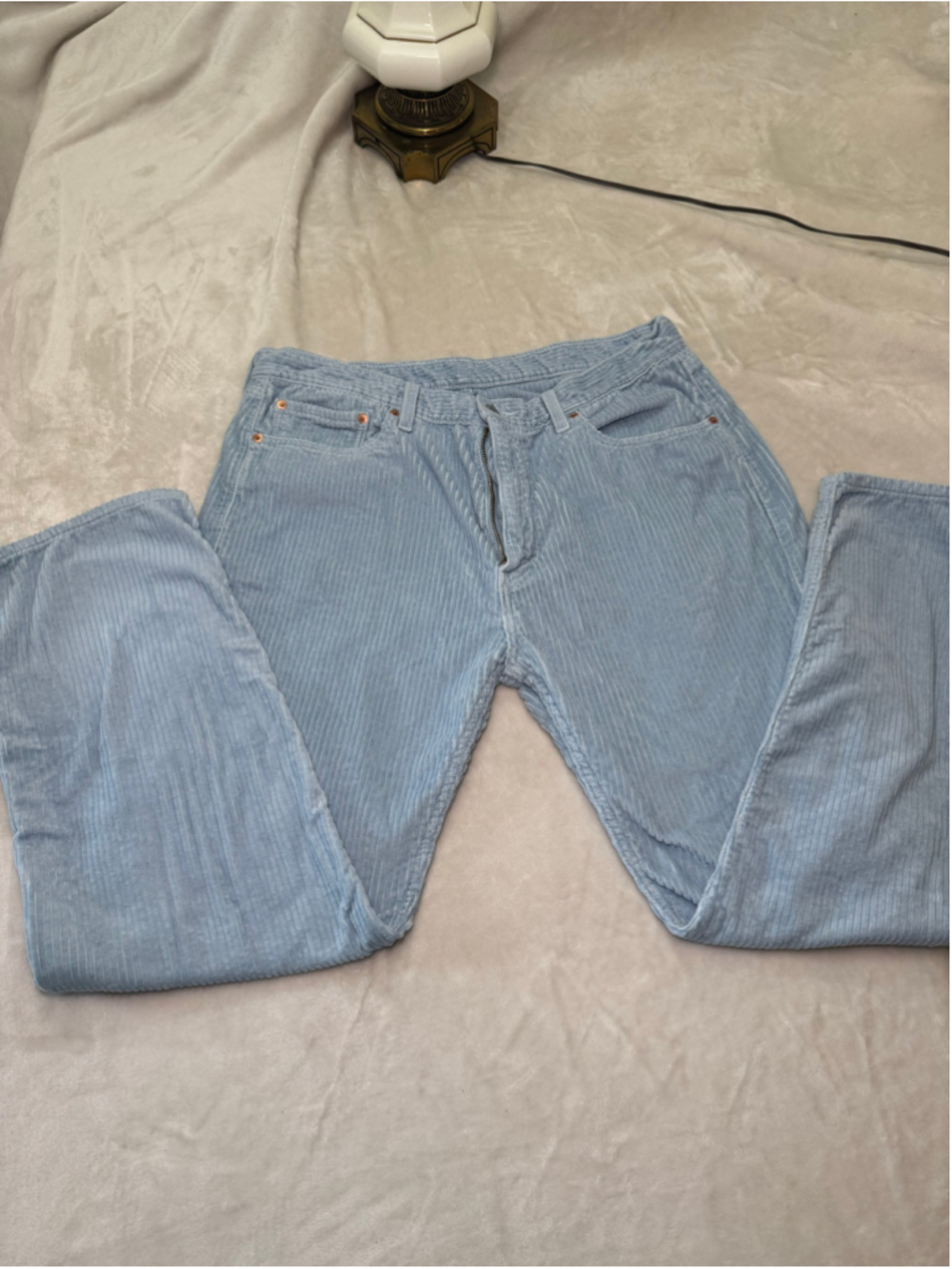 Men's Levi's 505 Corduroy Pants Light Blue Waist 38